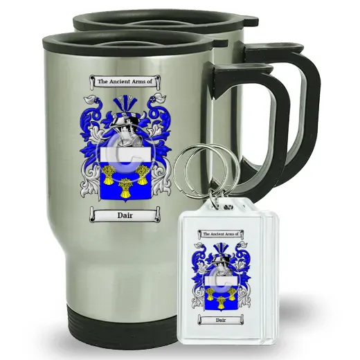 Dair Pair of Travel Mugs and pair of Keychains