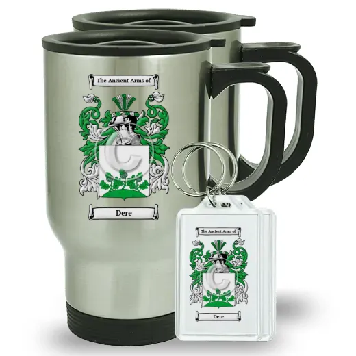 Dere Pair of Travel Mugs and pair of Keychains
