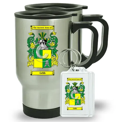 Gebb Pair of Travel Mugs and pair of Keychains
