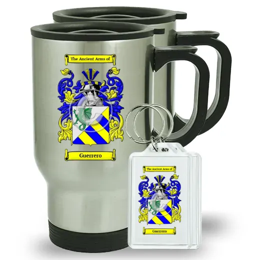 Guerrero Pair of Travel Mugs and pair of Keychains