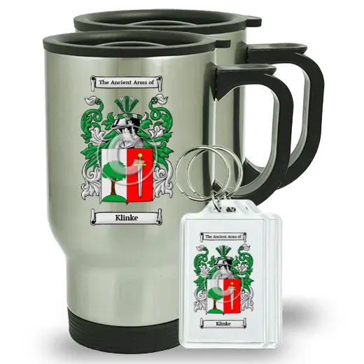 Klinke Pair of Travel Mugs and pair of Keychains