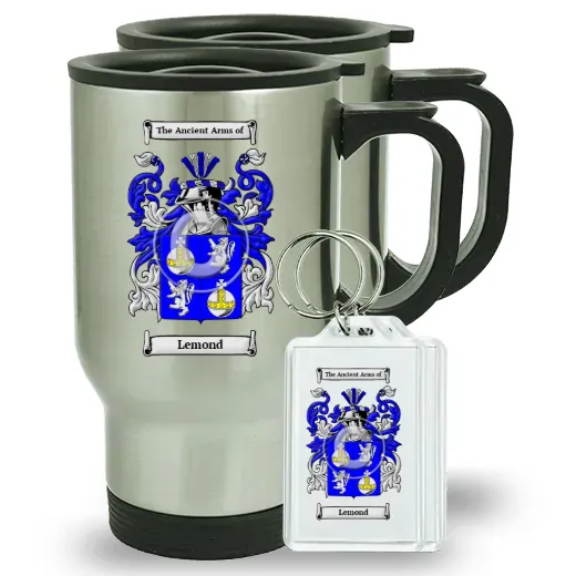 Lemond Pair of Travel Mugs and pair of Keychains