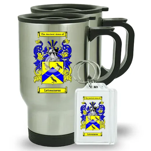 Letourneur Pair of Travel Mugs and pair of Keychains