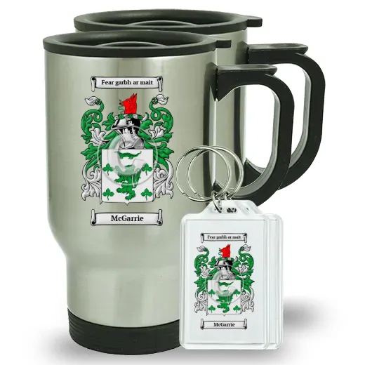 McGarrie Pair of Travel Mugs and pair of Keychains