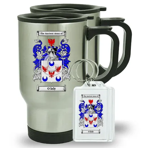O laly Pair of Travel Mugs and pair of Keychains
