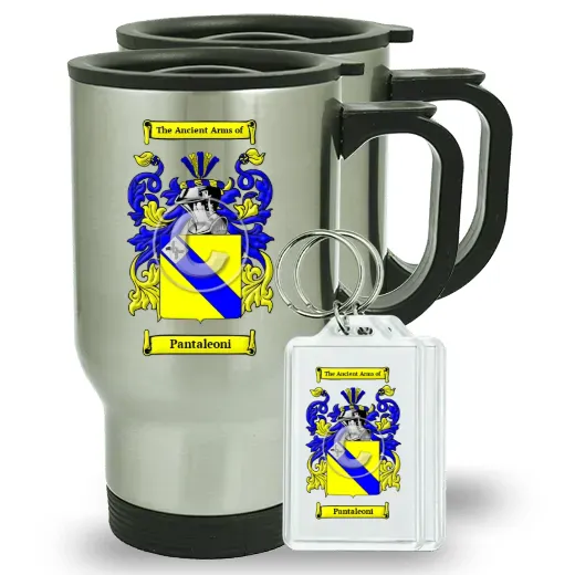 Pantaleoni Pair of Travel Mugs and pair of Keychains