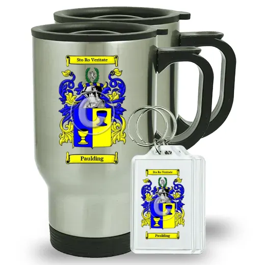 Paulding Pair of Travel Mugs and pair of Keychains