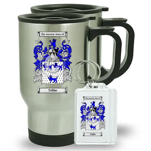Tebbe Pair of Travel Mugs and pair of Keychains