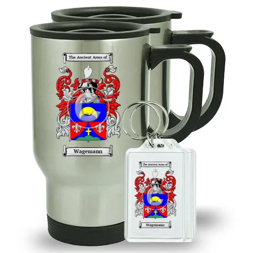 Wagemann Pair of Travel Mugs and pair of Keychains