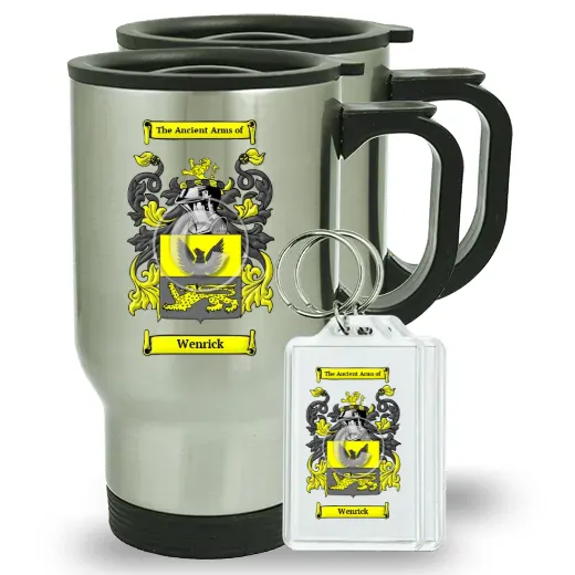 Wenrick Pair of Travel Mugs and pair of Keychains