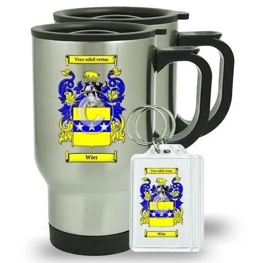 Wier Pair of Travel Mugs and pair of Keychains