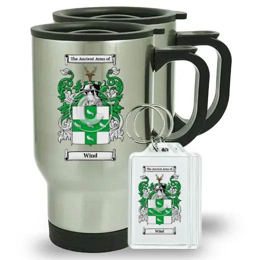 Wind Pair of Travel Mugs and pair of Keychains