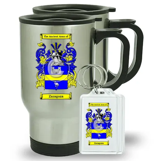 Zaragoza Pair of Travel Mugs and pair of Keychains