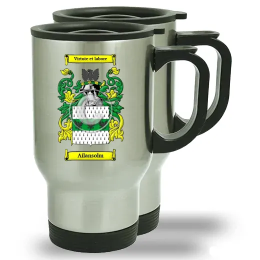 Ailansolm Pair of Steel Travel Mugs
