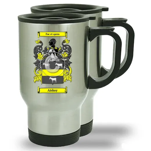 Aiskay Pair of Steel Travel Mugs