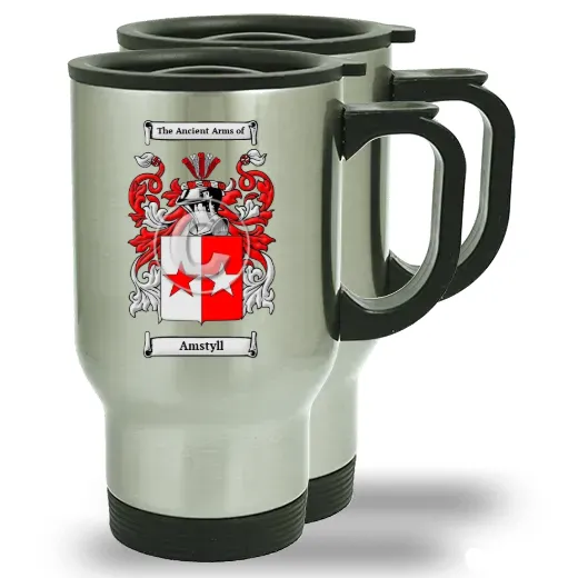 Amstyll Pair of Steel Travel Mugs