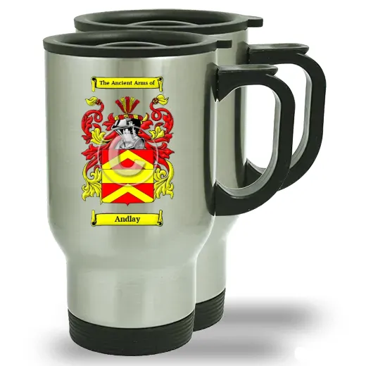Andlay Pair of Steel Travel Mugs