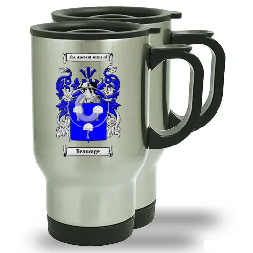 Beaucage Pair of Steel Travel Mugs