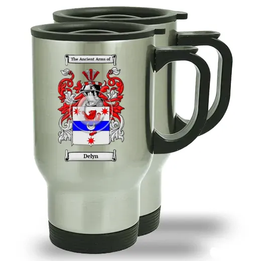 Delyn Pair of Steel Travel Mugs