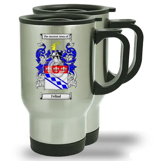 Felind Pair of Steel Travel Mugs