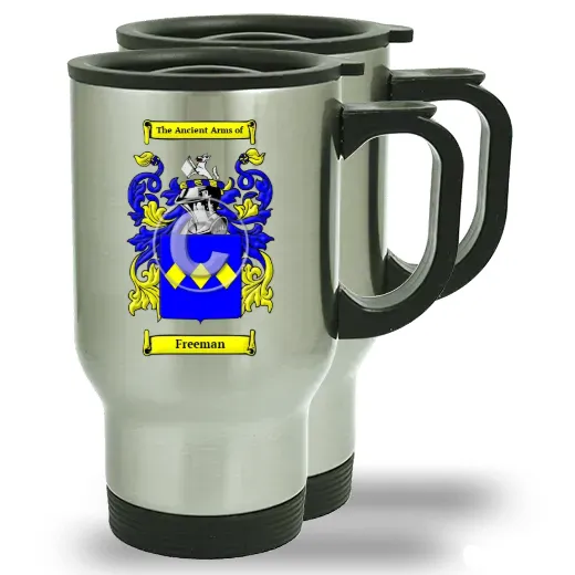Freeman Pair of Steel Travel Mugs