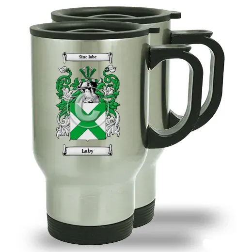 Laby Pair of Steel Travel Mugs