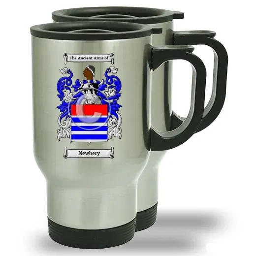 Newbery Pair of Steel Travel Mugs