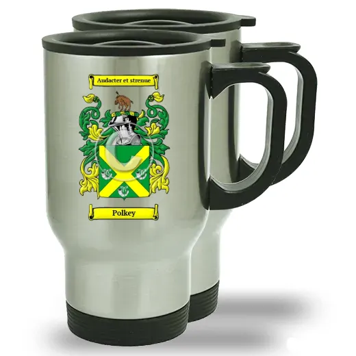 Polkey Pair of Steel Travel Mugs