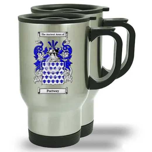 Portway Pair of Steel Travel Mugs