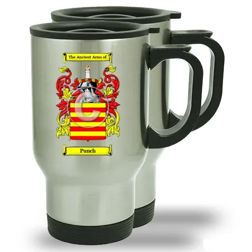 Punch Pair of Steel Travel Mugs