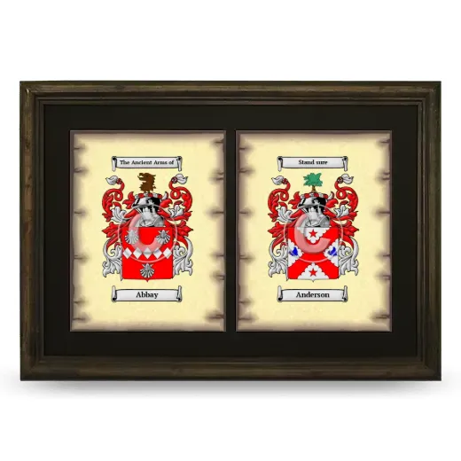 Double Coat of Arms Framed - Brown