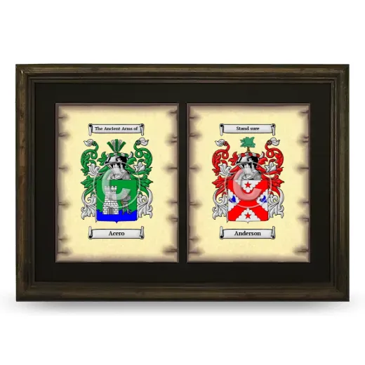 Double Coat of Arms Framed - Brown