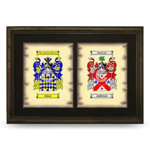 Double Coat of Arms Framed - Brown