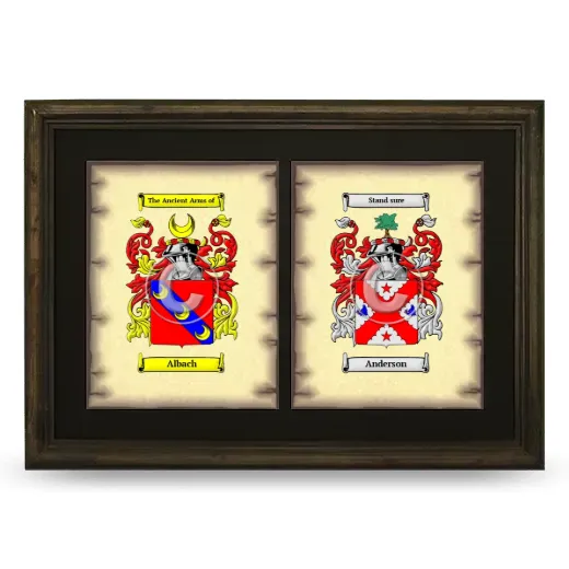 Double Coat of Arms Framed - Brown
