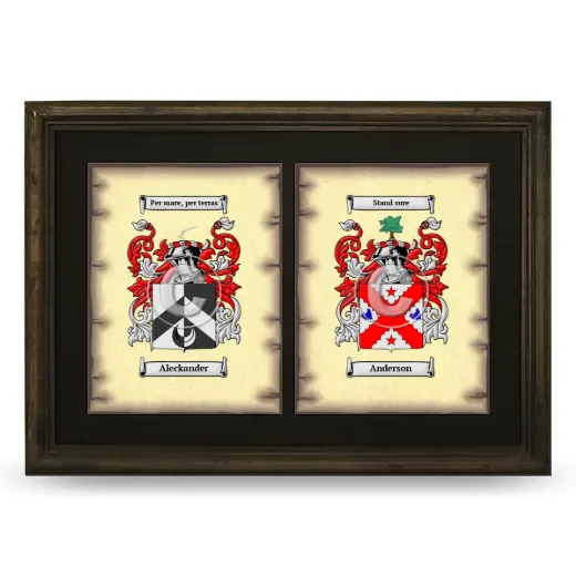 Double Coat of Arms Framed - Brown