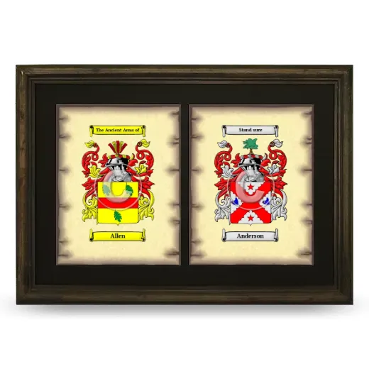 Double Coat of Arms Framed - Brown