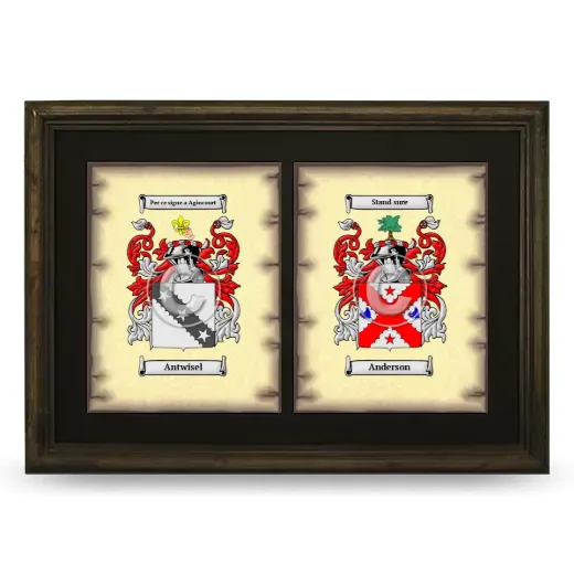 Double Coat of Arms Framed - Brown