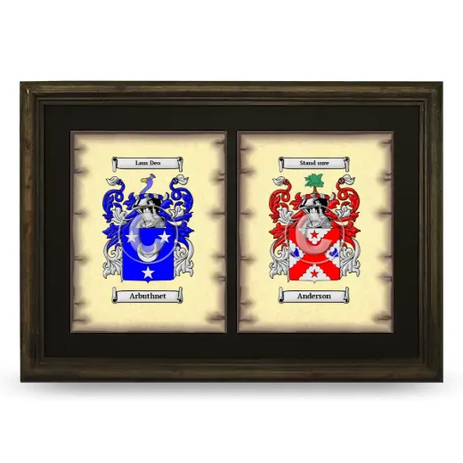 Double Coat of Arms Framed - Brown