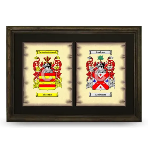 Double Coat of Arms Framed - Brown