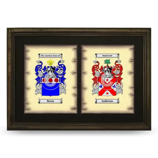 Double Coat of Arms Framed - Brown