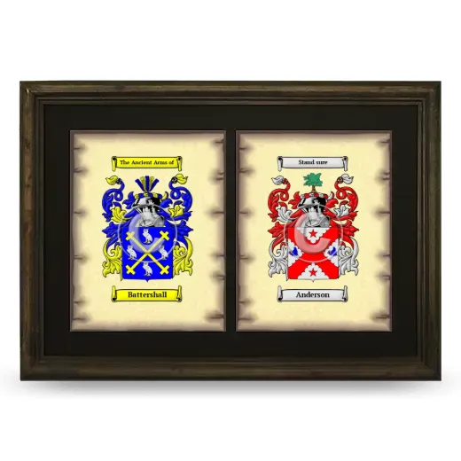 Double Coat of Arms Framed - Brown