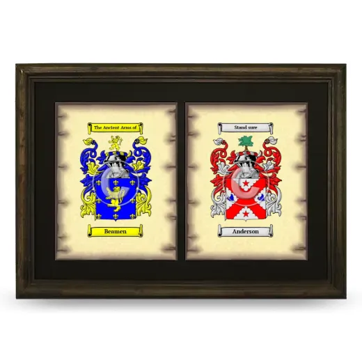 Double Coat of Arms Framed - Brown