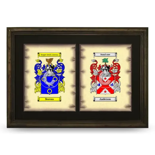 Double Coat of Arms Framed - Brown