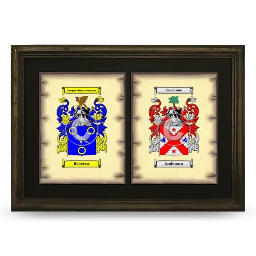 Double Coat of Arms Framed - Brown