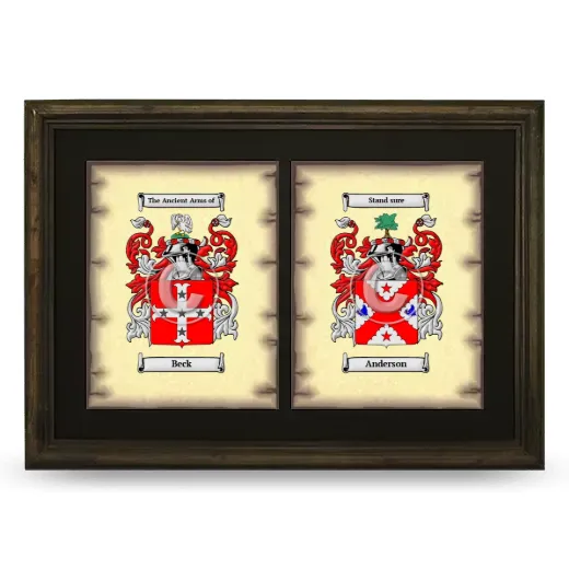 Double Coat of Arms Framed - Brown