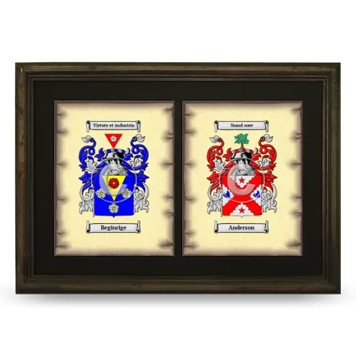 Double Coat of Arms Framed - Brown