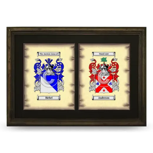 Double Coat of Arms Framed - Brown