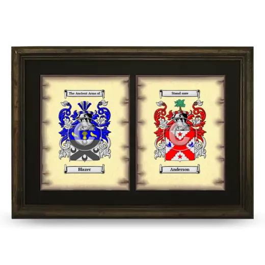 Double Coat of Arms Framed - Brown