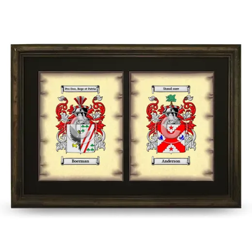 Double Coat of Arms Framed - Brown