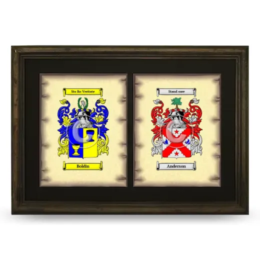 Double Coat of Arms Framed - Brown